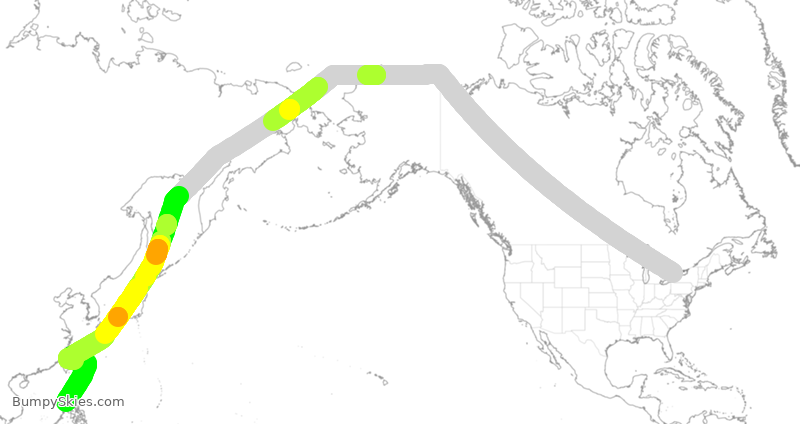 Turbulence forecast map for PAL119, YYZ to PLL