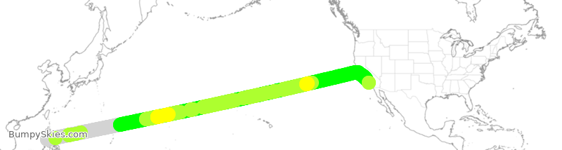 Turbulence forecast map for PAL122, MNL to LAX