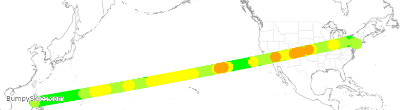 Turbulence forecast map for PAL126, PLL to JFK