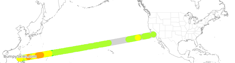 Turbulence forecast map for PAL5103, LAX to MNL