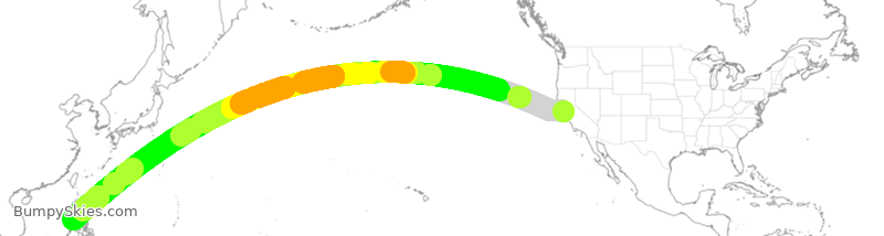 Turbulence forecast map for PAL5105, SFO to MNL