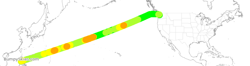 Turbulence forecast map for PAL5124, MNL to SEA