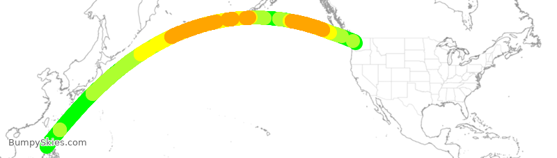 Turbulence forecast map for PAL8124, MNL to SEA