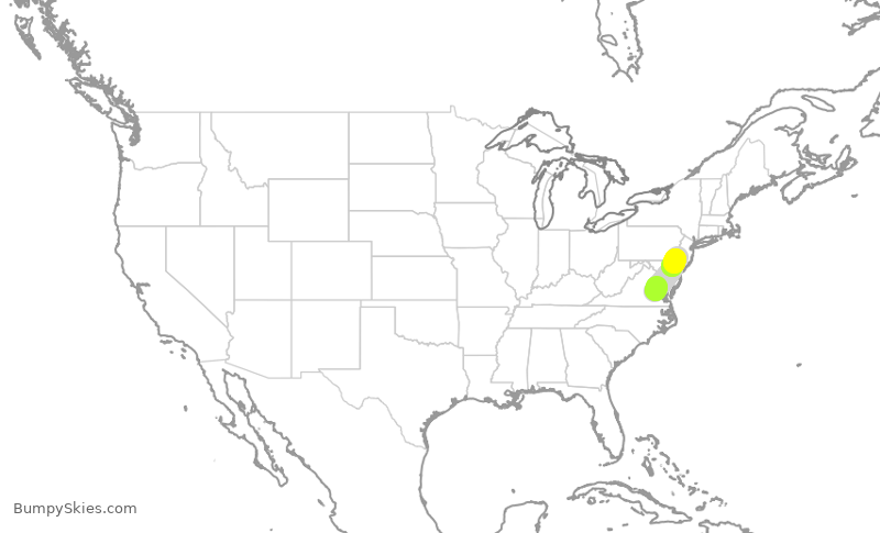 Turbulence forecast map for PDT5815, RIC to PHL