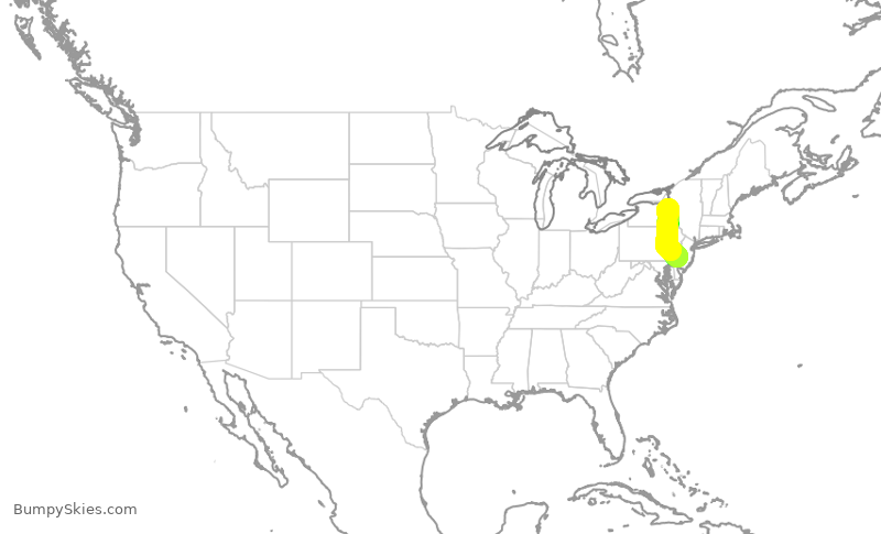 Turbulence forecast map for PDT5862, PHL to SYR