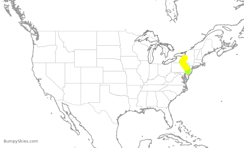Turbulence forecast map for PDT5862, SYR to PHL