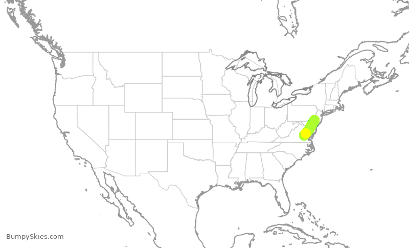 Turbulence forecast map for PDT5895, RIC to PHL