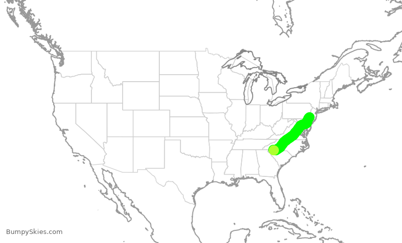 Turbulence forecast map for PDT5908, GSP to PHL
