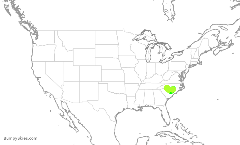 Turbulence forecast map for PDT5918, FAY to CLT