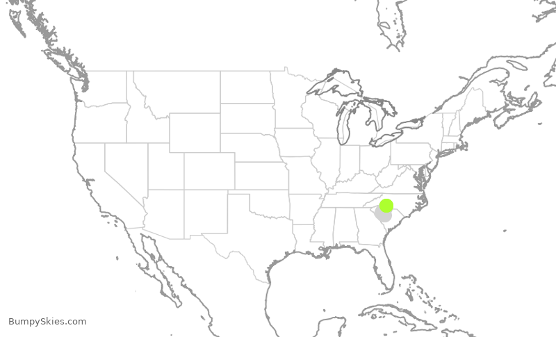 Turbulence forecast map for PDT5941, CAE to CLT