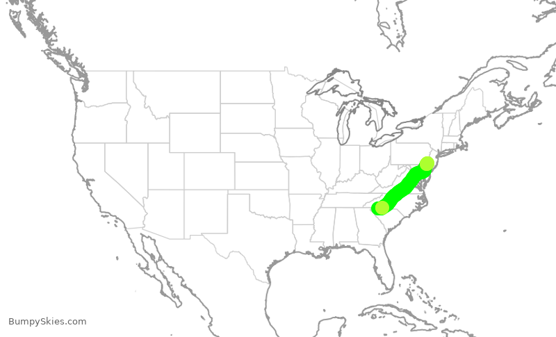 Turbulence forecast map for PDT5954, GSP to PHL