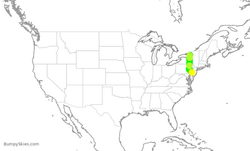 Turbulence forecast map for PDT5974, PHL to ART
