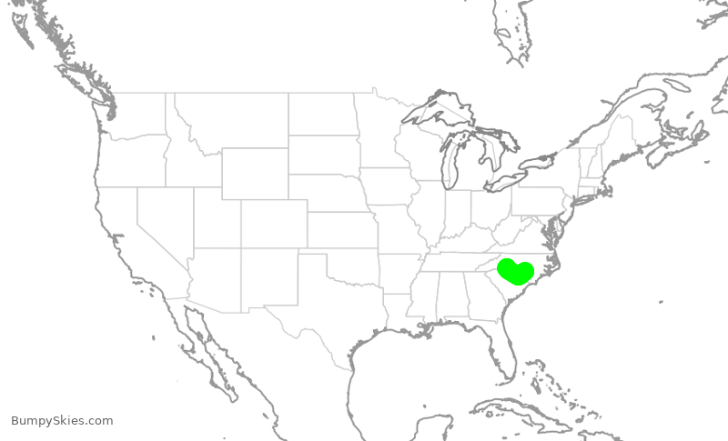 Turbulence forecast map for PDT5982, FAY to CLT