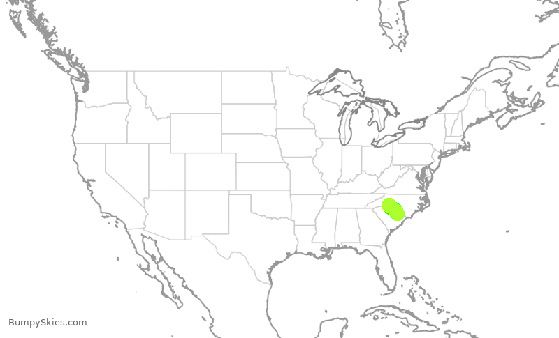 Turbulence forecast map for PDT5987, FLO to CLT