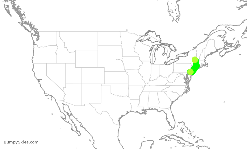 Turbulence forecast map for PDT6026, PHL to ALB