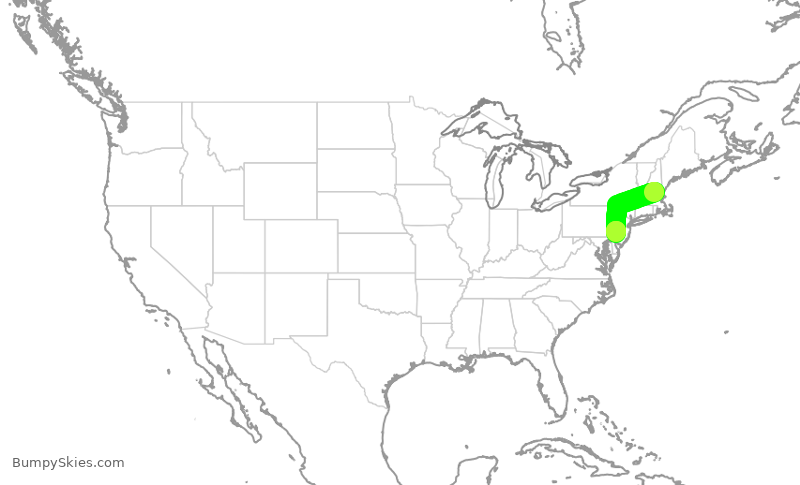 Turbulence forecast map for PDT6032, MHT to PHL
