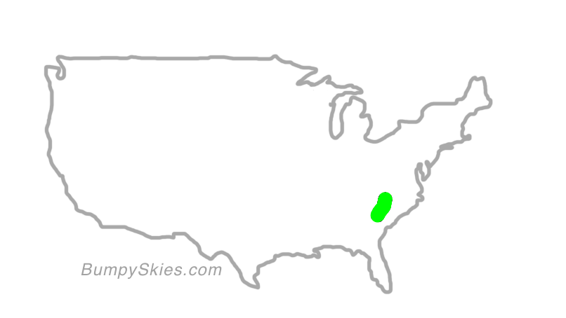 Map of continental US with illustrated flight path and turbulence forecast (described in text below)