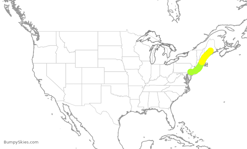 Turbulence forecast map for PDT6050, PHL to BGR