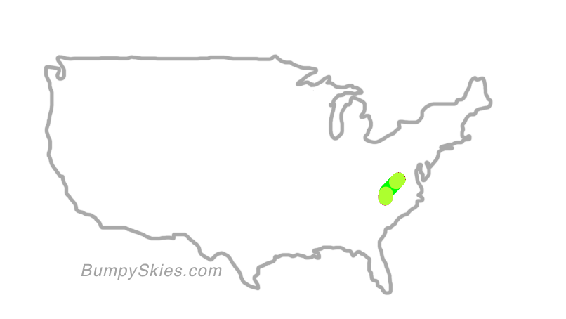 Map of continental US with illustrated flight path and turbulence forecast (described in text below)