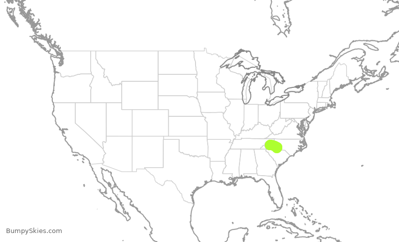 Turbulence forecast map for PDT6055, AVL to CLT