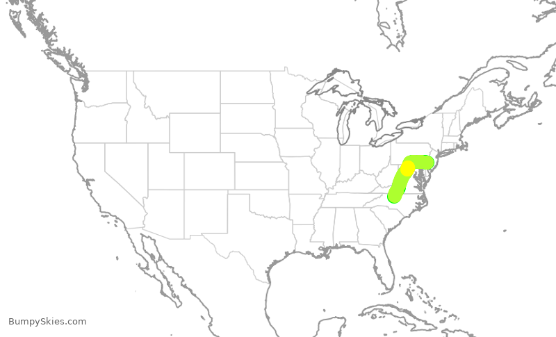 Turbulence forecast map for PDT6060, PHL to GSO