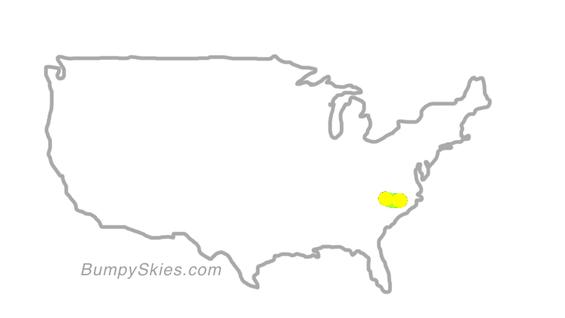 Map of continental US with illustrated flight path and turbulence forecast (described in text below)