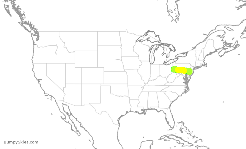 Turbulence forecast map for PDT6092, PIT to PHL