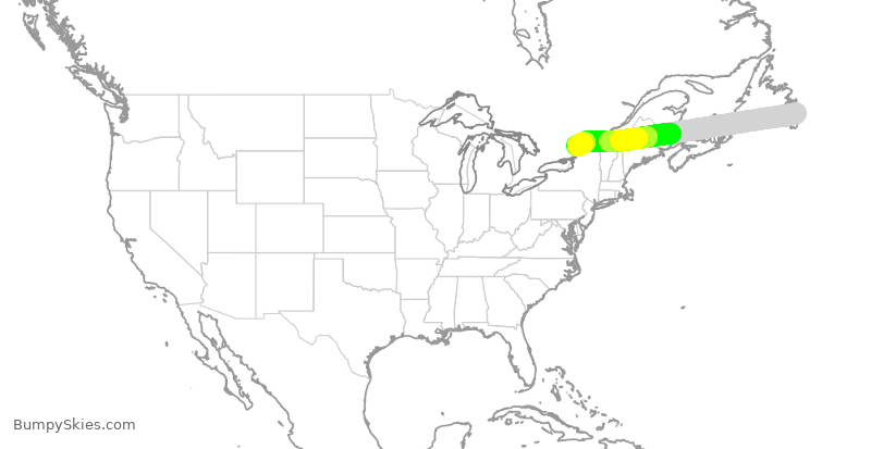 Turbulence forecast map for POE298, YYT to YOW