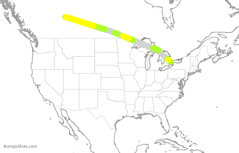 Turbulence forecast map for POE410, YEG to YYZ