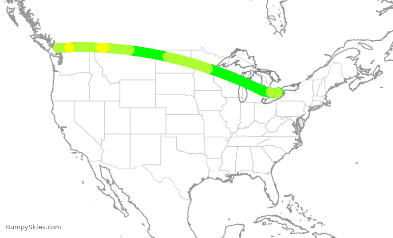 Turbulence forecast map for POE482, YVR to YHM
