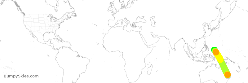 Turbulence forecast map for QFA199, BNE to ROR