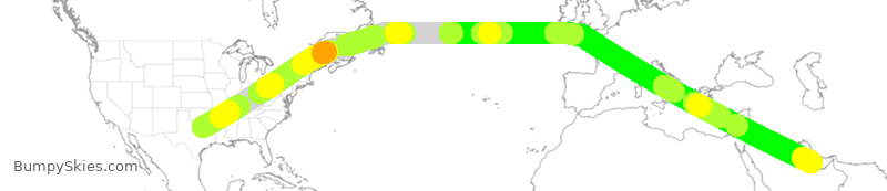 Turbulence forecast map for QTR51, DFW to DOH