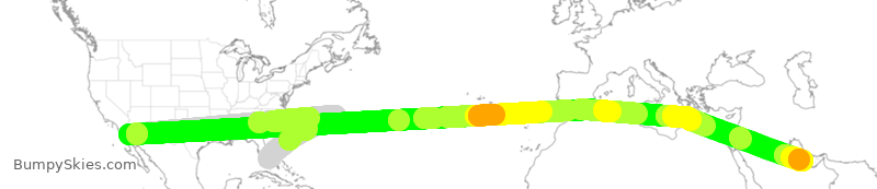 Turbulence forecast map for QTR66, MIA to DOH