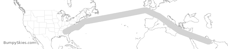 Turbulence forecast map for QTR756, ATL to DOH