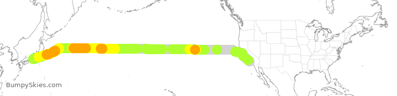 Turbulence forecast map for QTR8043, LAX to NGO