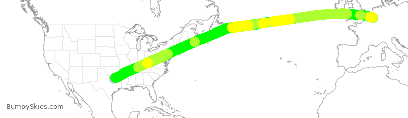 Turbulence forecast map for QTR8059, DFW to LGG