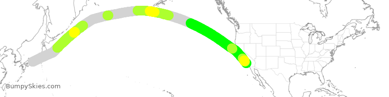 Turbulence forecast map for QTR8078, KIX to LAX