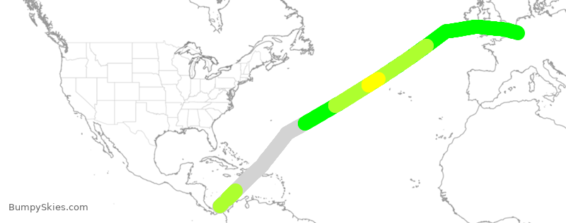 Turbulence forecast map for QTR8089, PTY to LGG