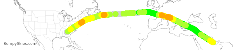 Turbulence forecast map for QTR8099, ATL to DOH