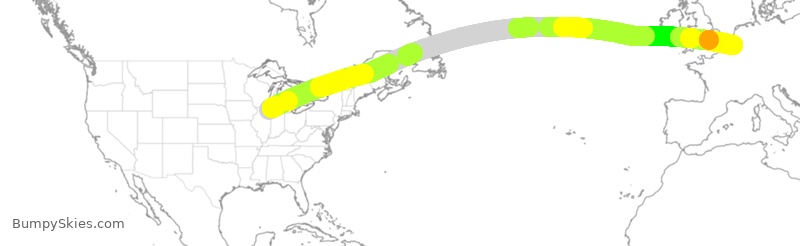 Turbulence forecast map for QTR8144, ORD to BRU
