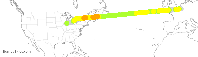 Turbulence forecast map for QTR8154, LGG to ORD