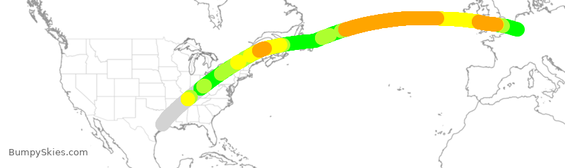 Turbulence forecast map for QTR8155, IAH to LGG
