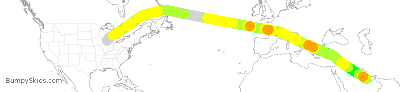 Turbulence forecast map for QTR8155, ORD to DOH