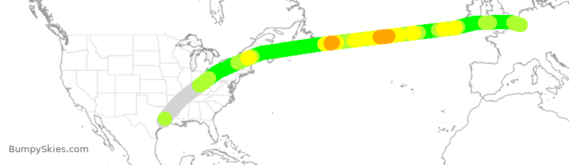 Turbulence forecast map for QTR8163, IAH to LGG