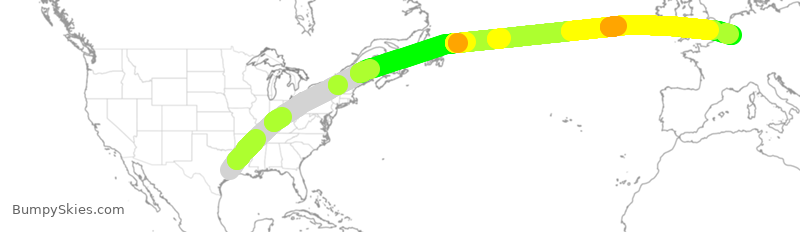 Turbulence forecast map for QTR8165, IAH to LGG