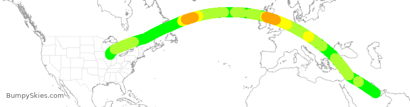 Turbulence forecast map for QTR8165, ORD to DOH