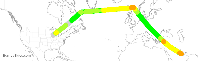 Turbulence forecast map for QTR8167, ORD to DOH