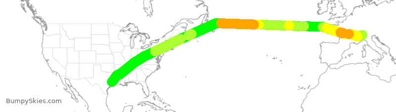 Turbulence forecast map for QTR8169, IAH to IMC