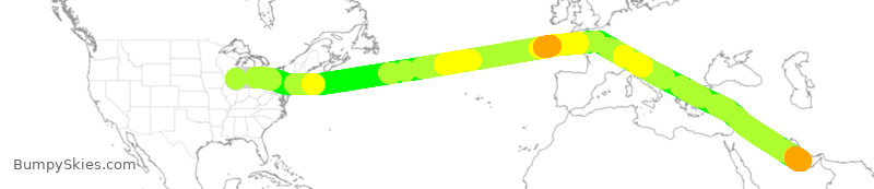 Turbulence forecast map for QTR8169, ORD to DOH