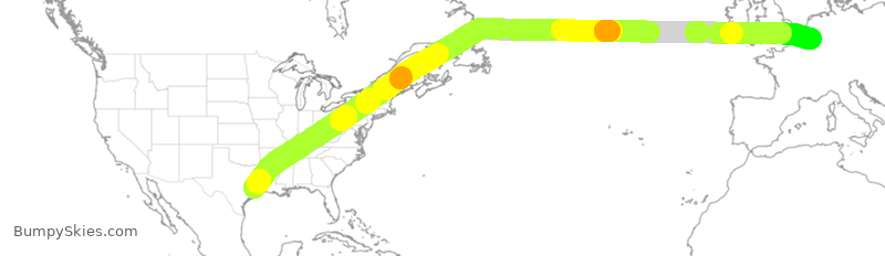 Turbulence forecast map for QTR8173, IAH to LGG